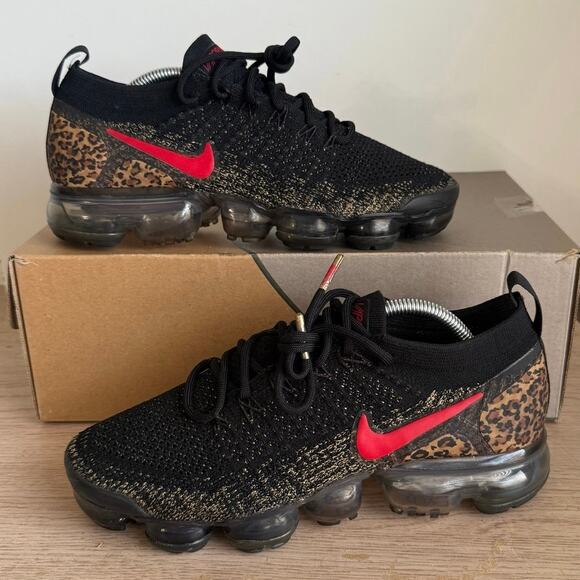 RARE 🔥Nike Air VaporMax Flyknit 2 Cheetah Women Sneakers - SZ 7.5 - Picture 1 of 11